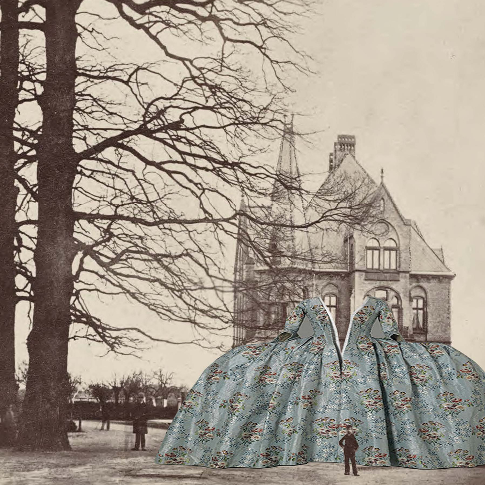 Villa Rümpler um 1870, später Niedersächsisches Landesamt für Denkmalpflege Seidenkleid und Reifrock um 1760, Germanisches Nationalmuseum Nürnberg