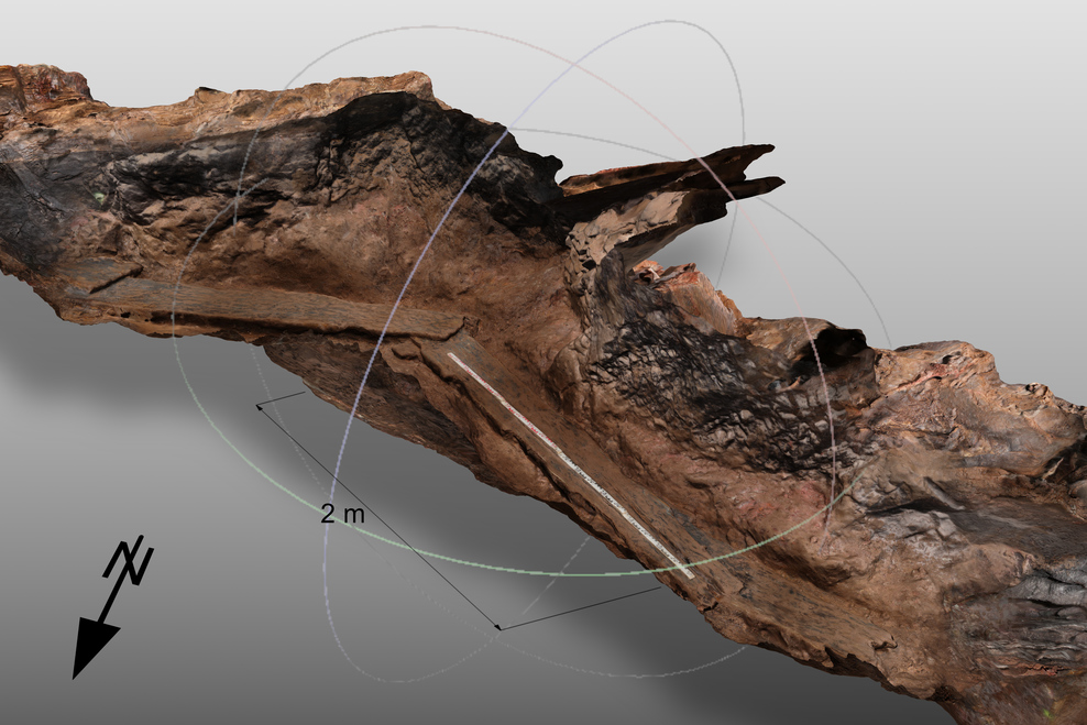 Rendering des aufgeschnittenen 3D-Modells vom Johannesstollen.