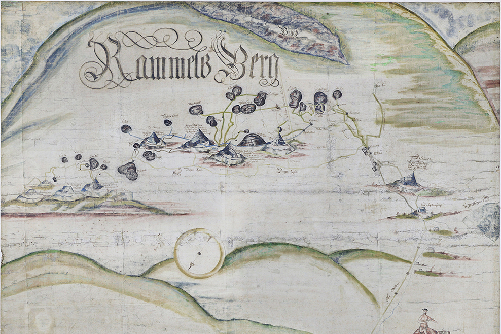 „Grundriss des Itzigen Bergbaus im Rammelsberg“ von Jochim Christoph Buchholtz von 1680