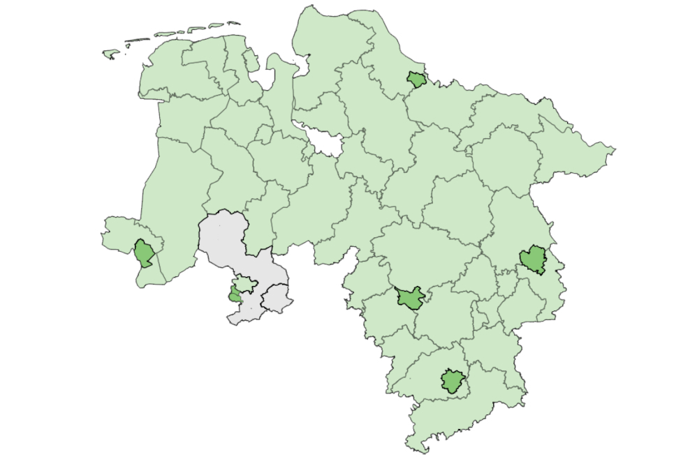 Aktuelle Gebietsfreischaltung der Bau- und Kunstdenkmale für den Denkmalatlas Niedersachsen